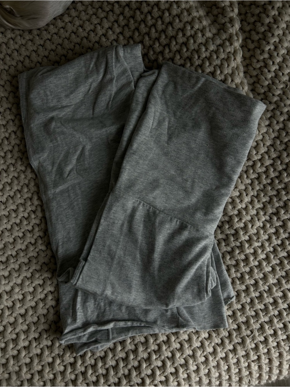 Skims Cotton Jersey Foldover Pants Light Heather Grey XS